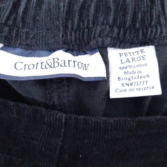Croft & Barrow Womens Corduroy Pants Large Petite Black Pull On 985 - Picture 5 of 6
